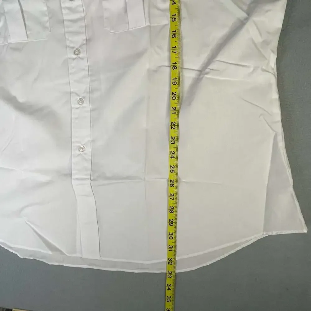 Crew Outfitters White Short Sleeve Fitted Uniform Shirt Men’s size 19.5S